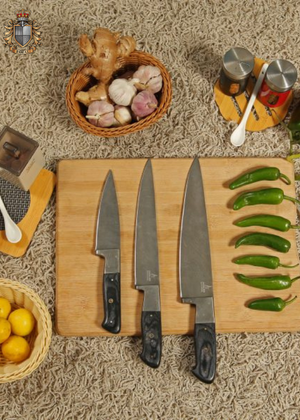  3 Pieces Damascus Handmade Kitchen Knife